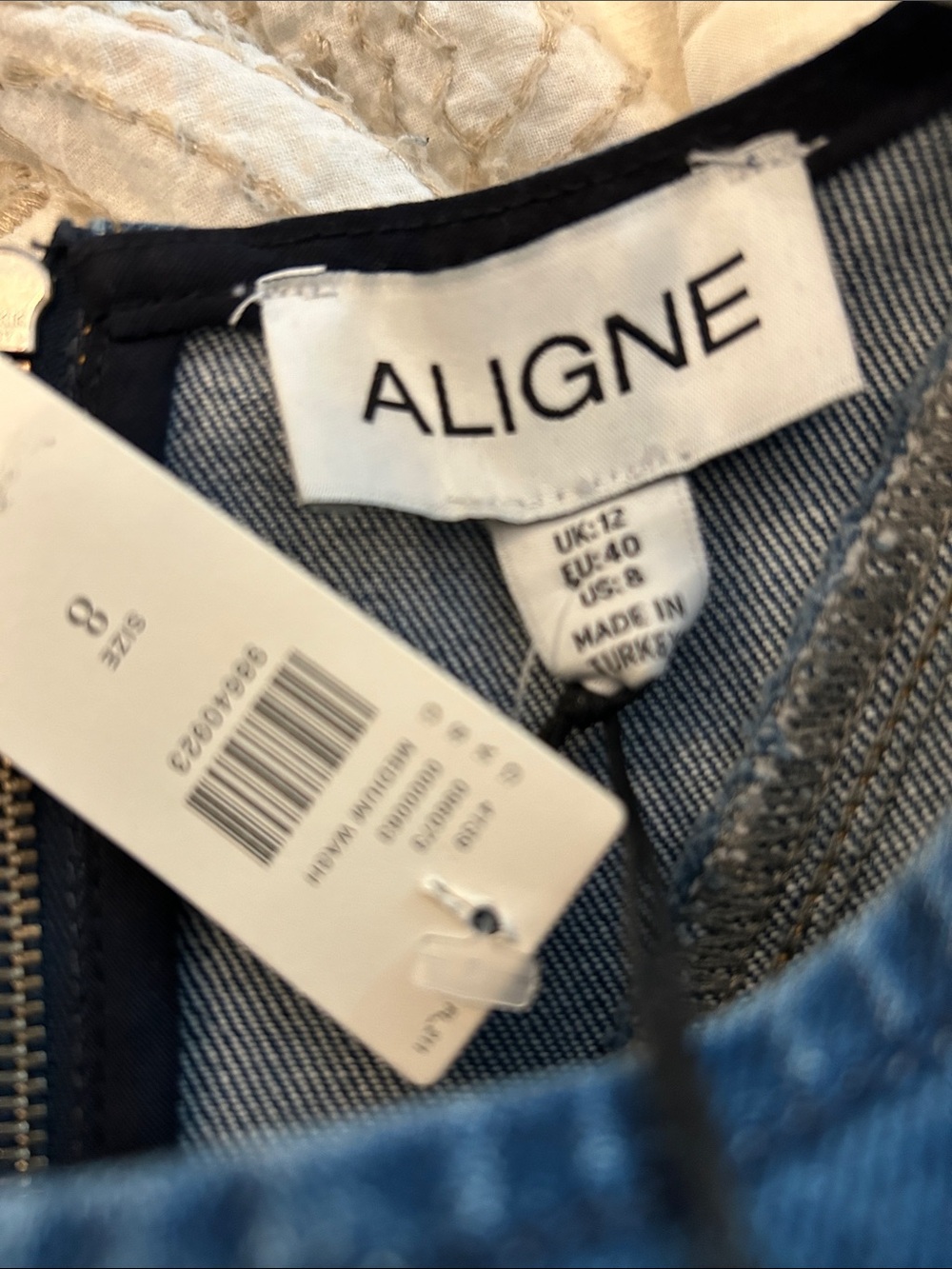 Aligne Raven - Anthropologie - Sleeveless Denim Midi Dress - Dark Blue - NWT - Picture 13 of 14